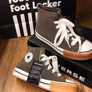 Converse High-Tops in Dark Brown and White